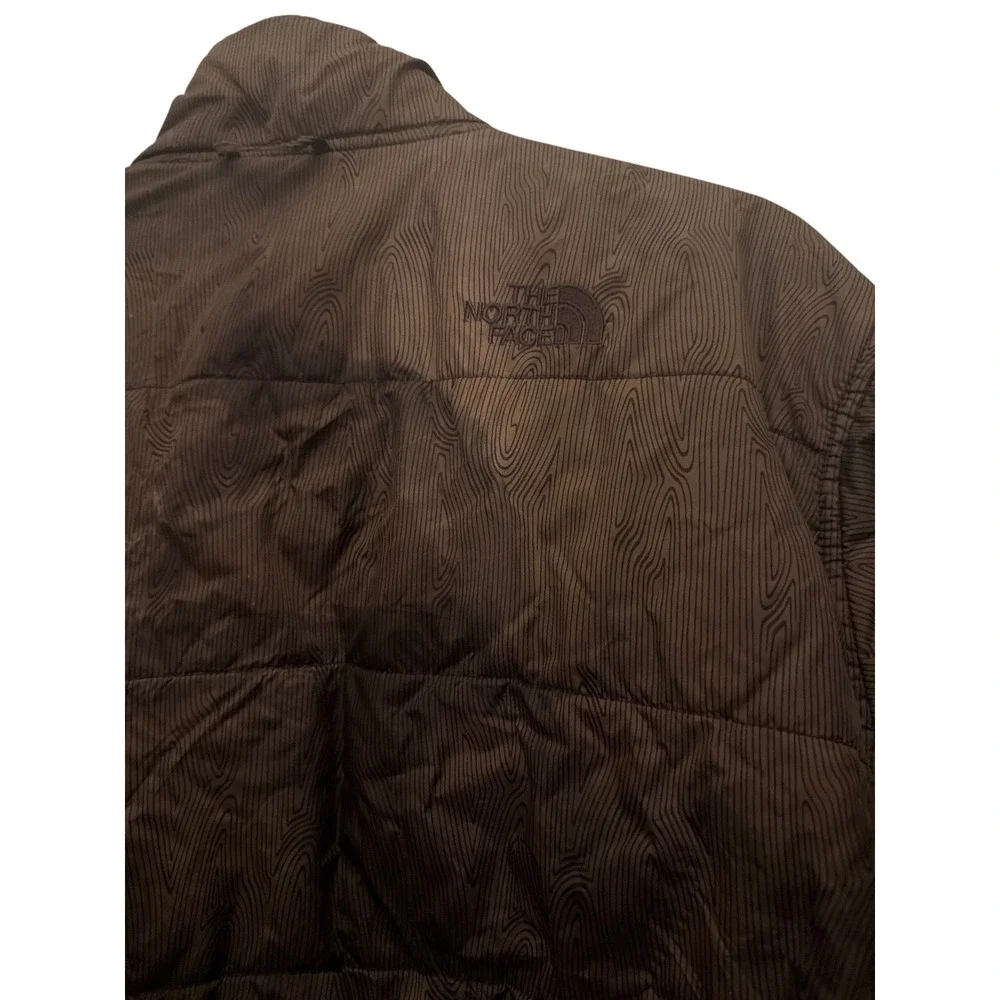The North Face Jacket Brown Print Puffer Mens Large Full Zip